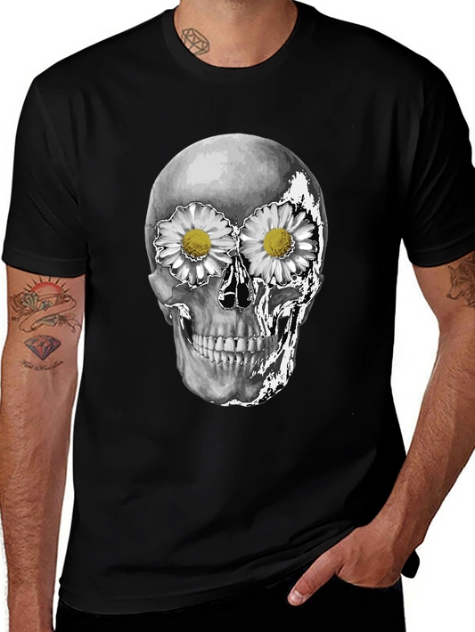 Skull & Daisy T-Shirt - Unique Graphic Tee