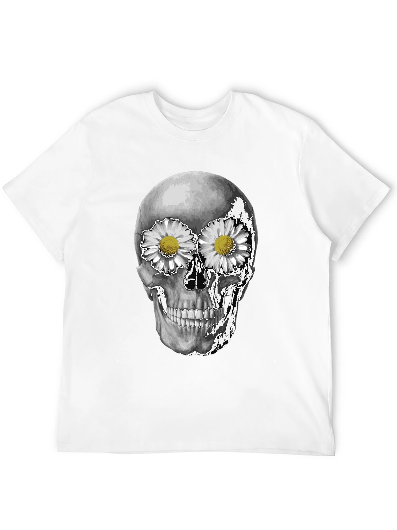 Skull & Daisy T-Shirt - Unique Graphic Tee