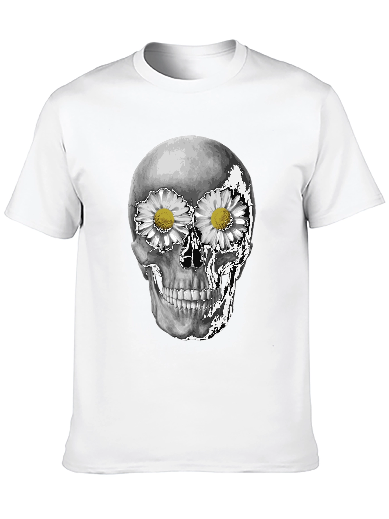 Skull & Daisy T-Shirt - Unique Graphic Tee
