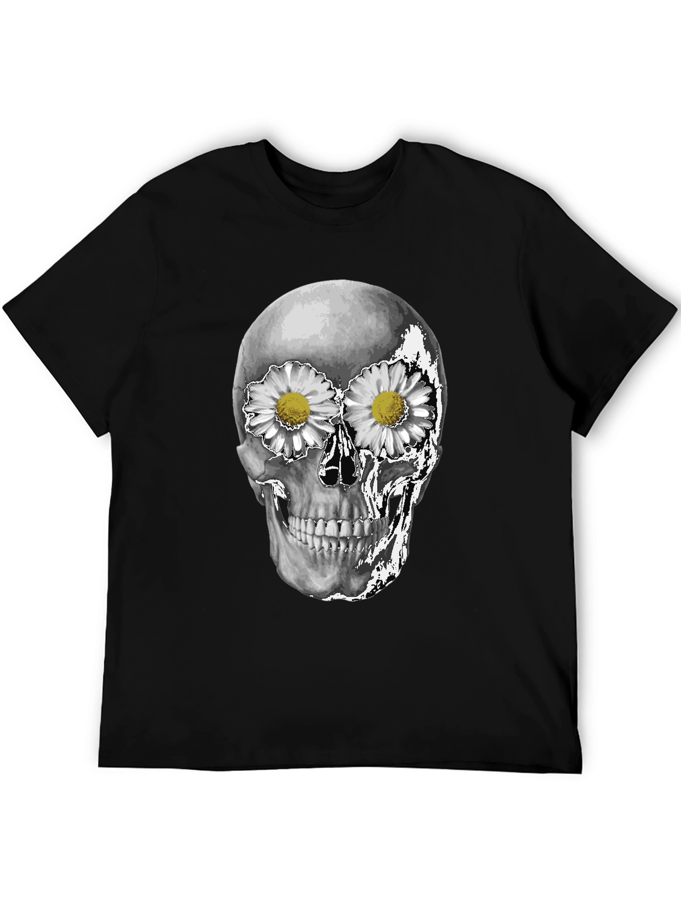 Skull & Daisy T-Shirt - Unique Graphic Tee