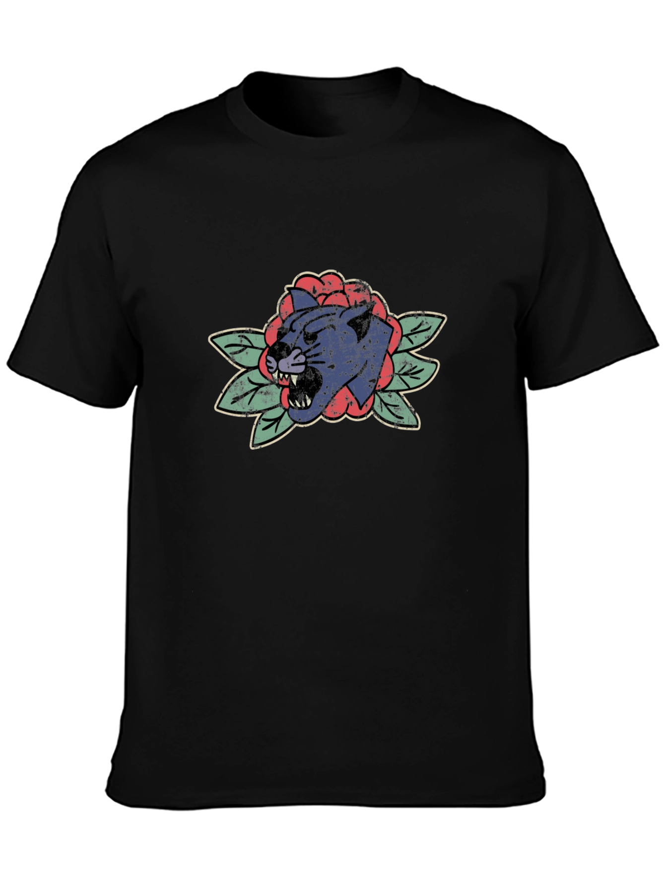 Panther Rose Tattoo Graphic T-Shirt
