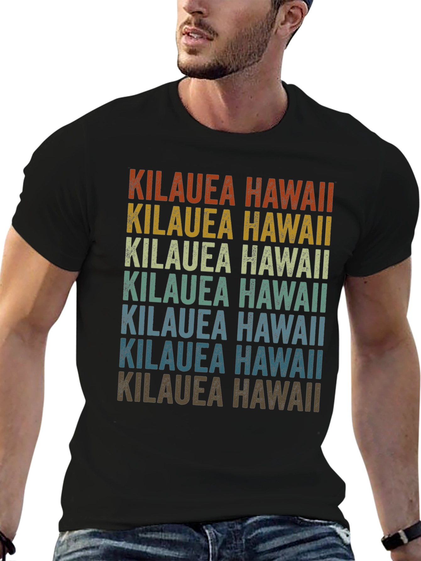 Kilauea Hawaii Retro Graphic T-Shirt
