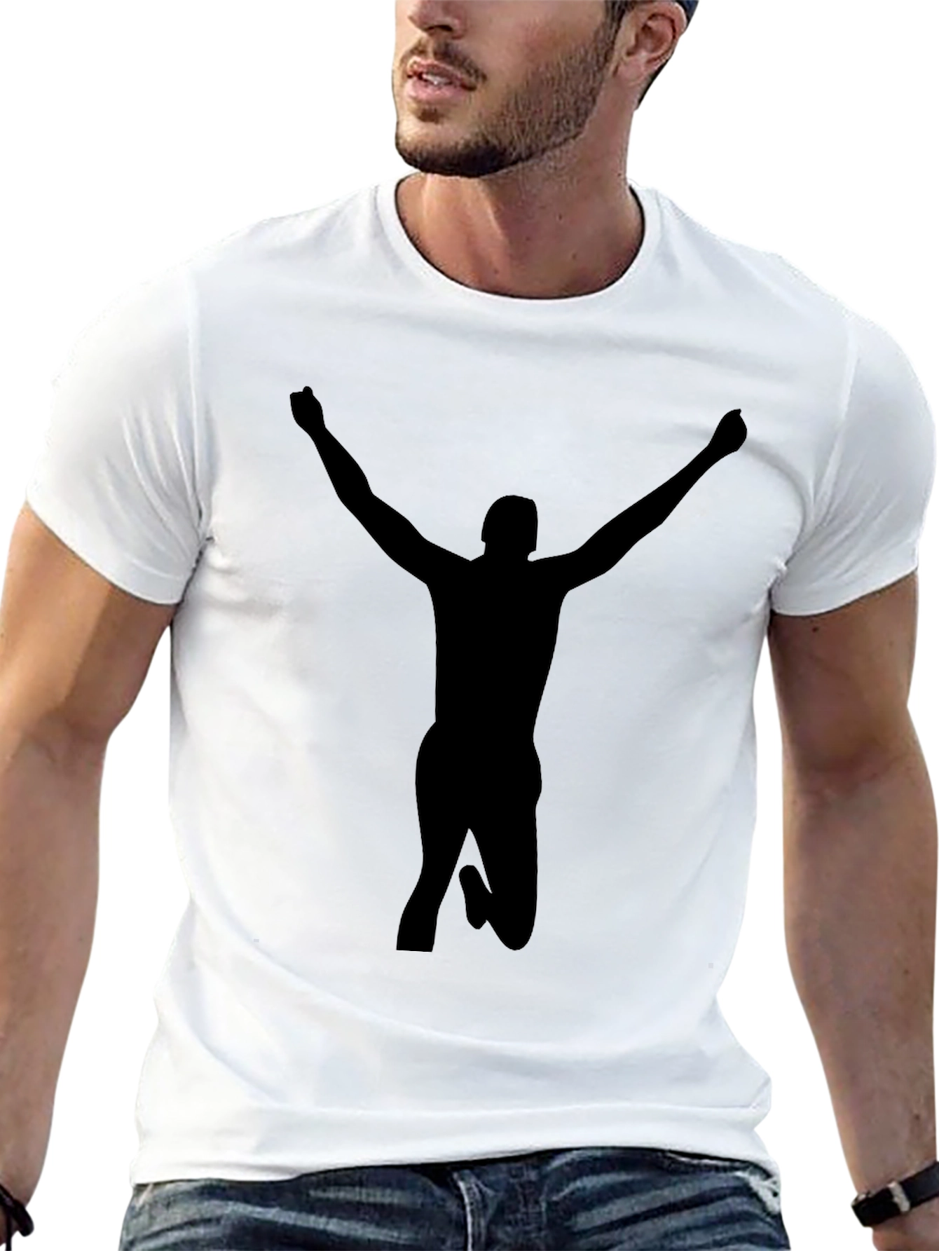 Victory Silhouette Black T-Shirt - Bold Statement Tee