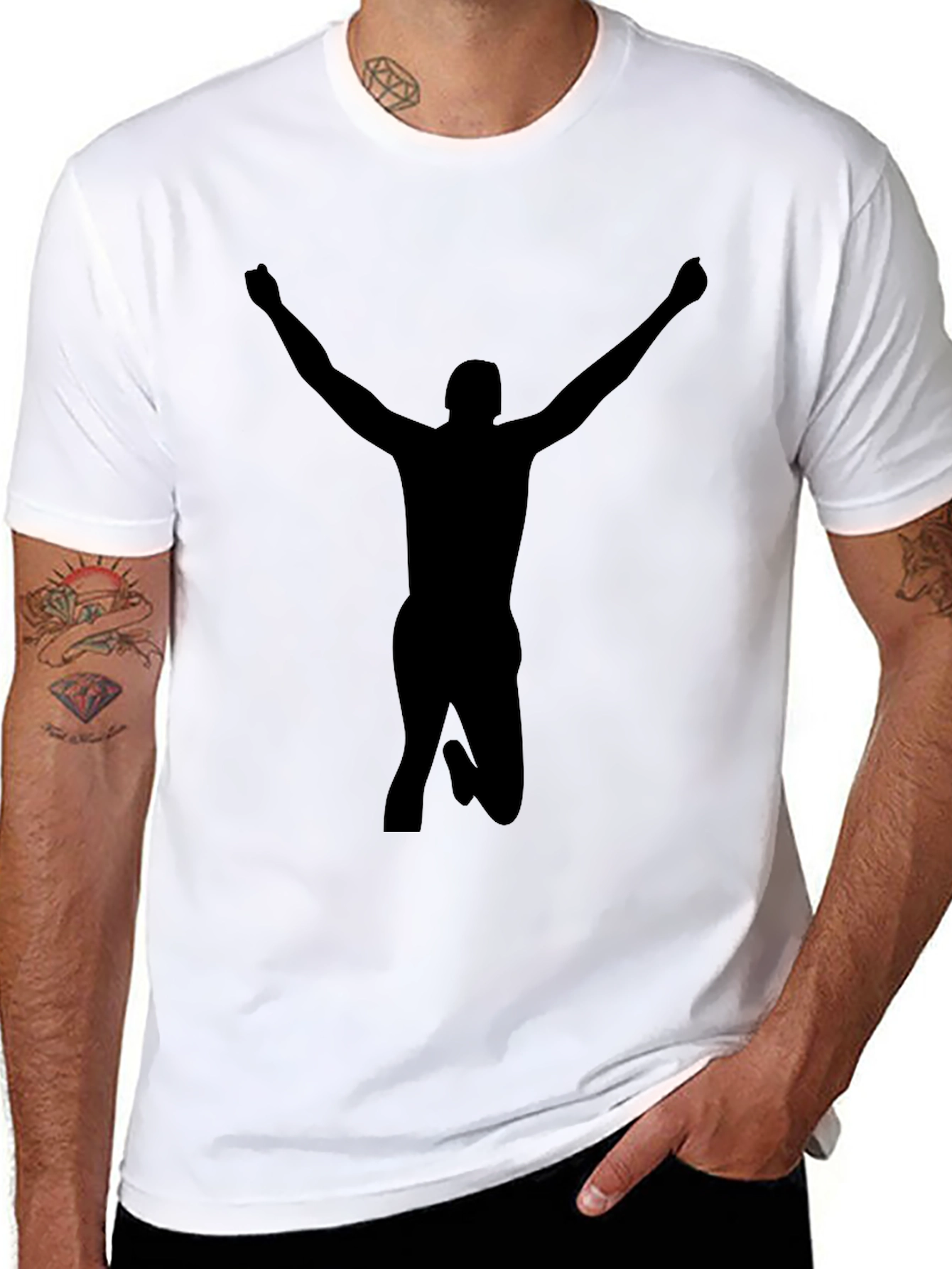 Victory Silhouette Black T-Shirt - Bold Statement Tee