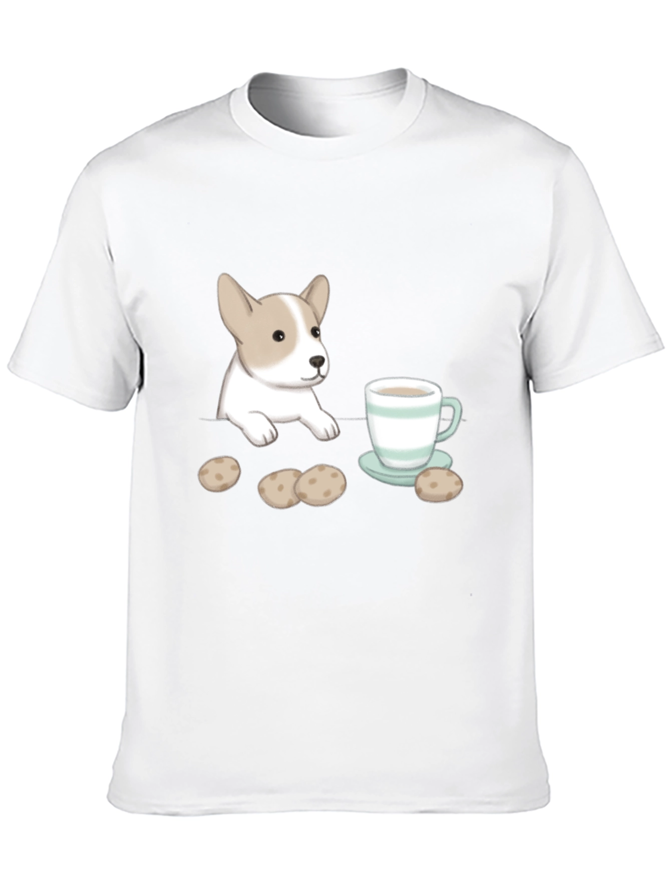 Cute Puppy Tea & Cookies Graphic T-Shirt