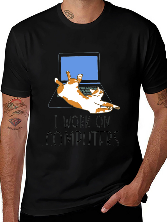 Funny Cat Computer T-Shirt