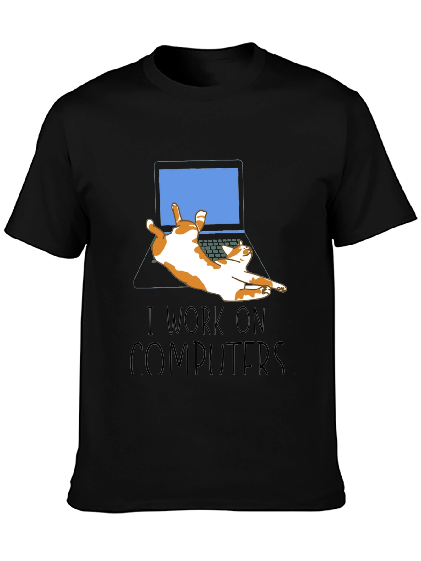 Funny Cat Computer T-Shirt