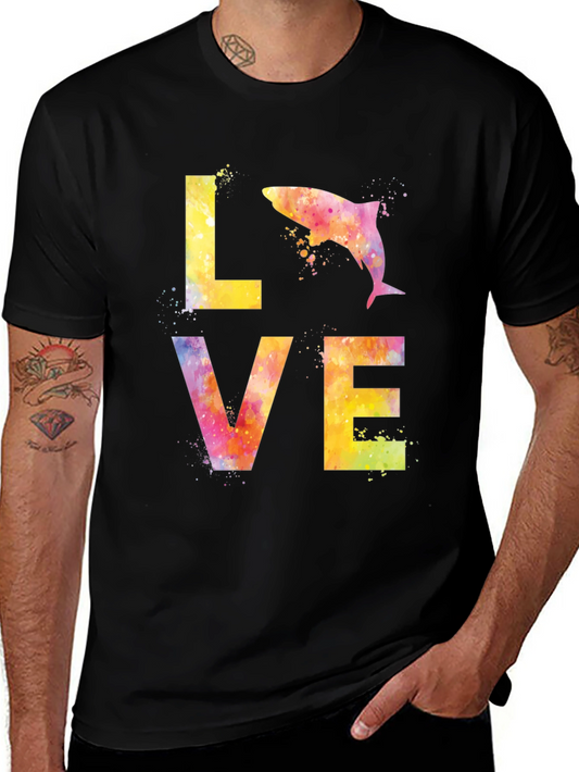 Love Dolphin Watercolor Graphic Tee