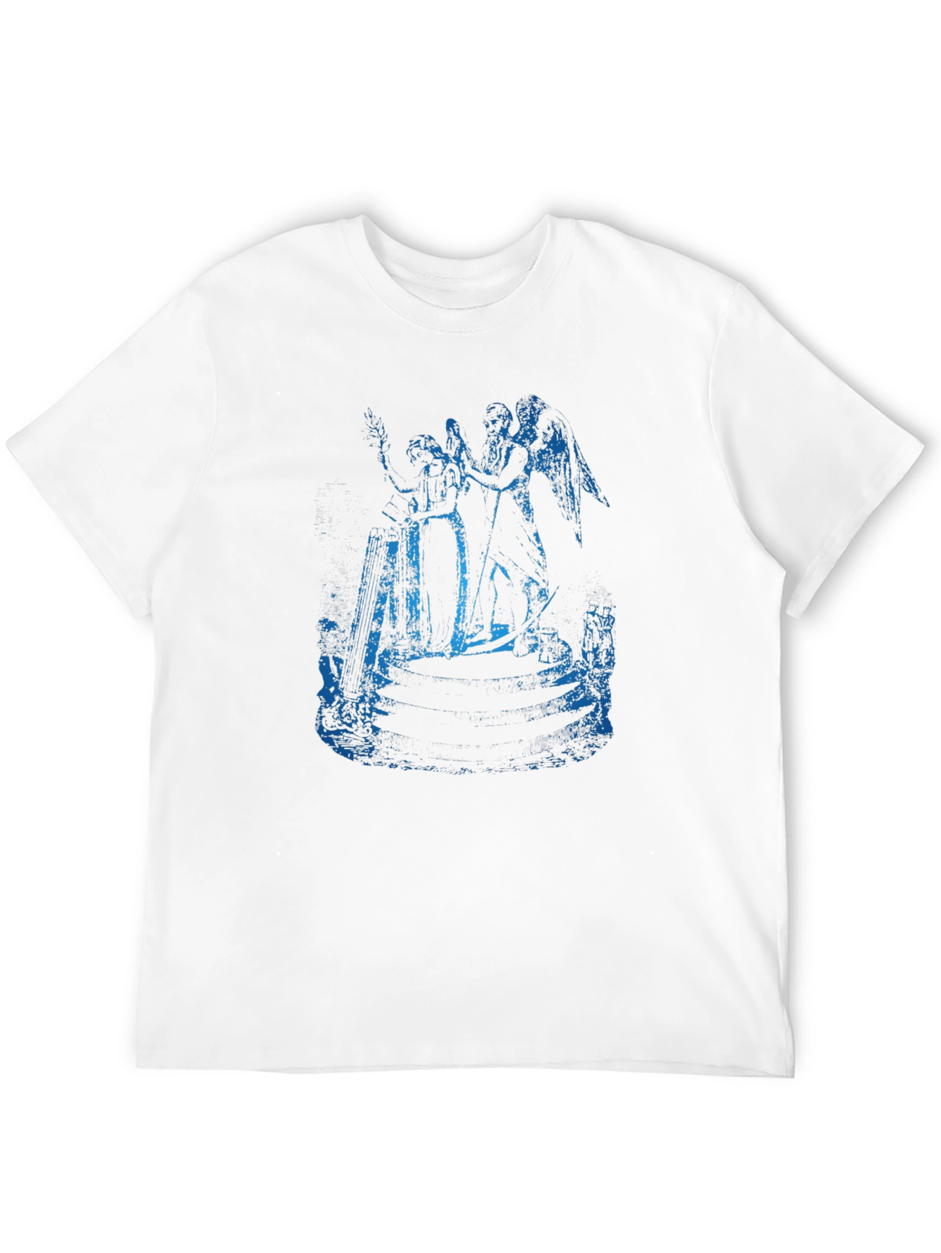 Angel Graphic Print Black Crew Neck T-Shirt