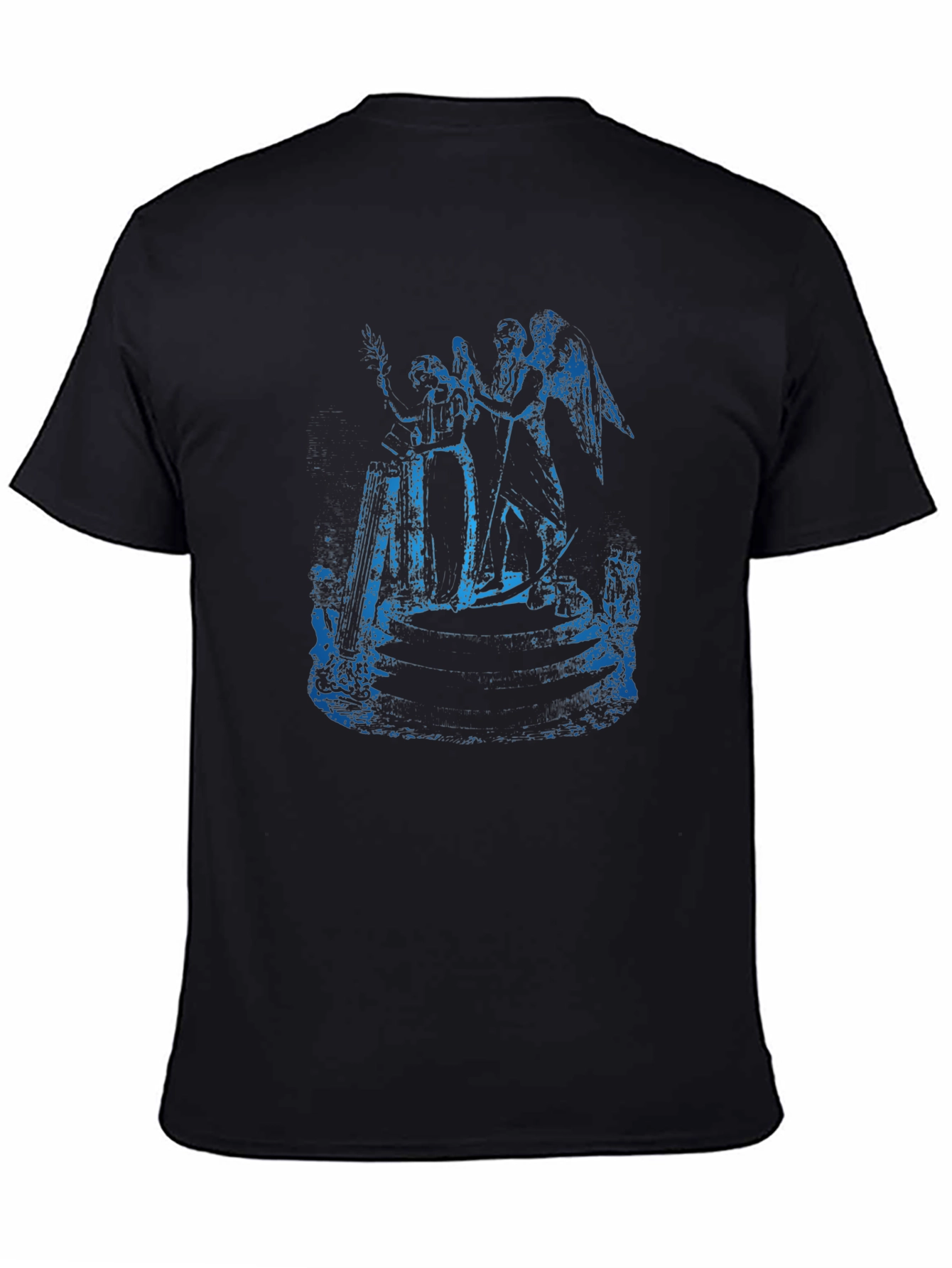 Angel Graphic Print Black Crew Neck T-Shirt