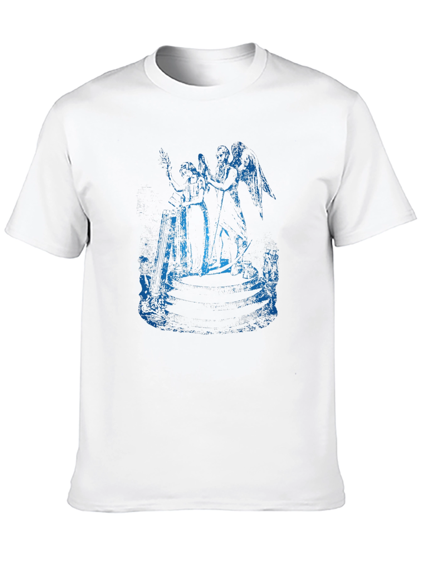 Angel Graphic Print Black Crew Neck T-Shirt