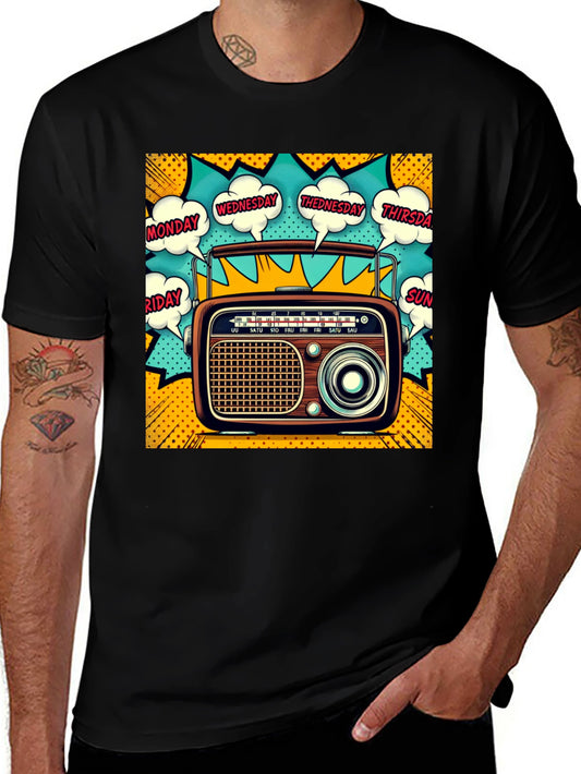 Retro Radio Days of the Week Graphic Tee
