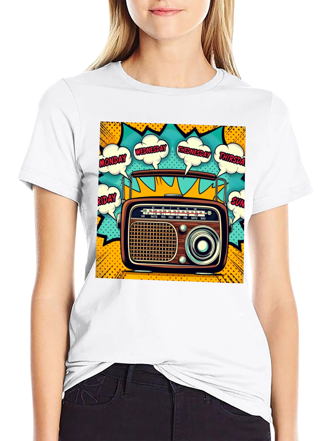 Retro Radio Days of the Week Graphic Tee