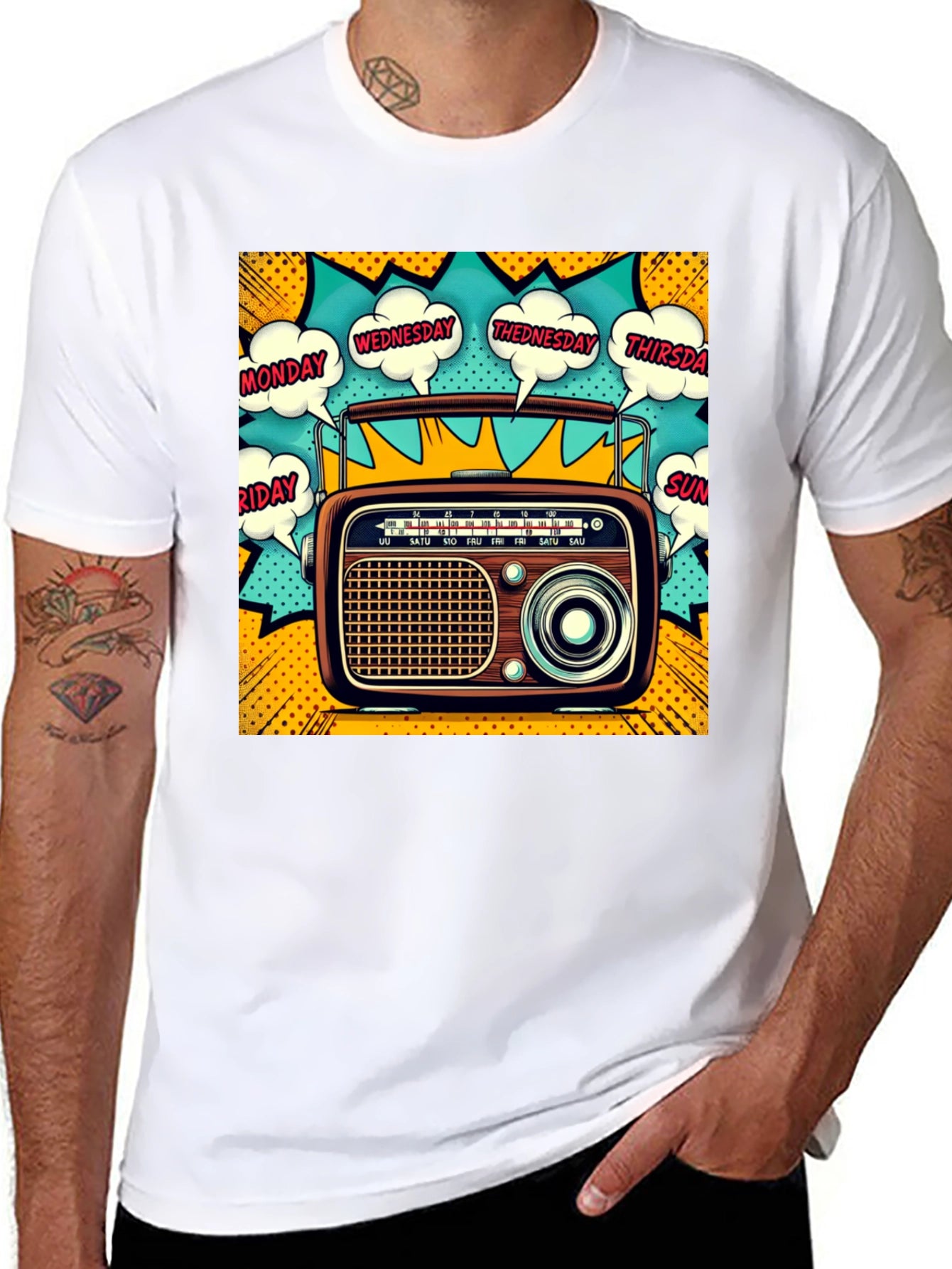 Retro Radio Days of the Week Graphic Tee