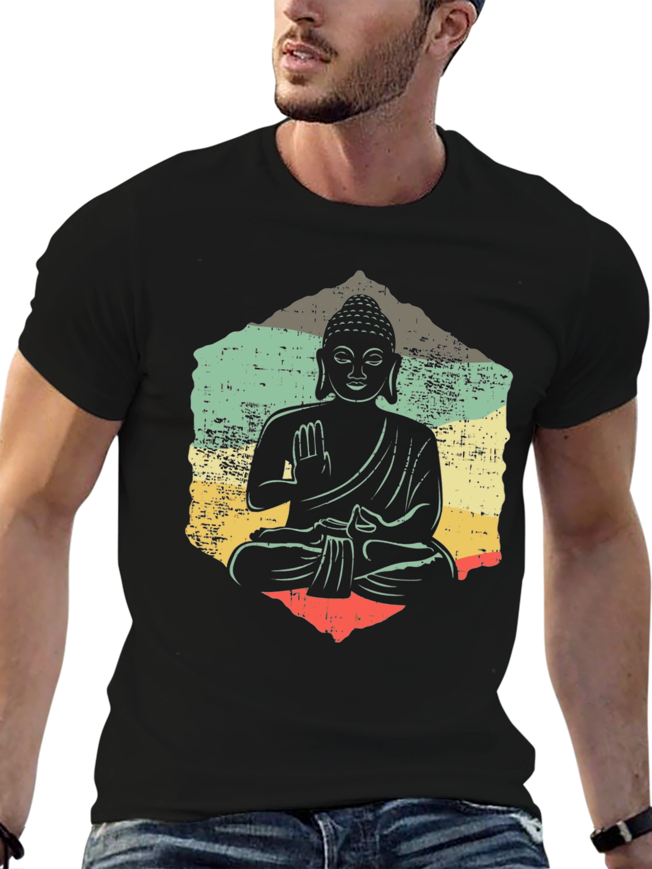 Buddha Graphic Tee - Retro Meditation Shirt