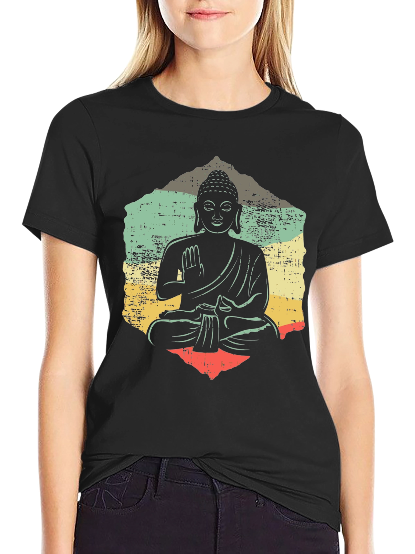 Buddha Graphic Tee - Retro Meditation Shirt