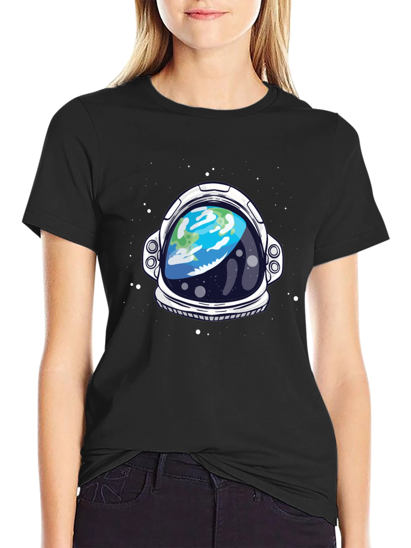 Astronaut Helmet Graphic T-Shirt - Space Theme