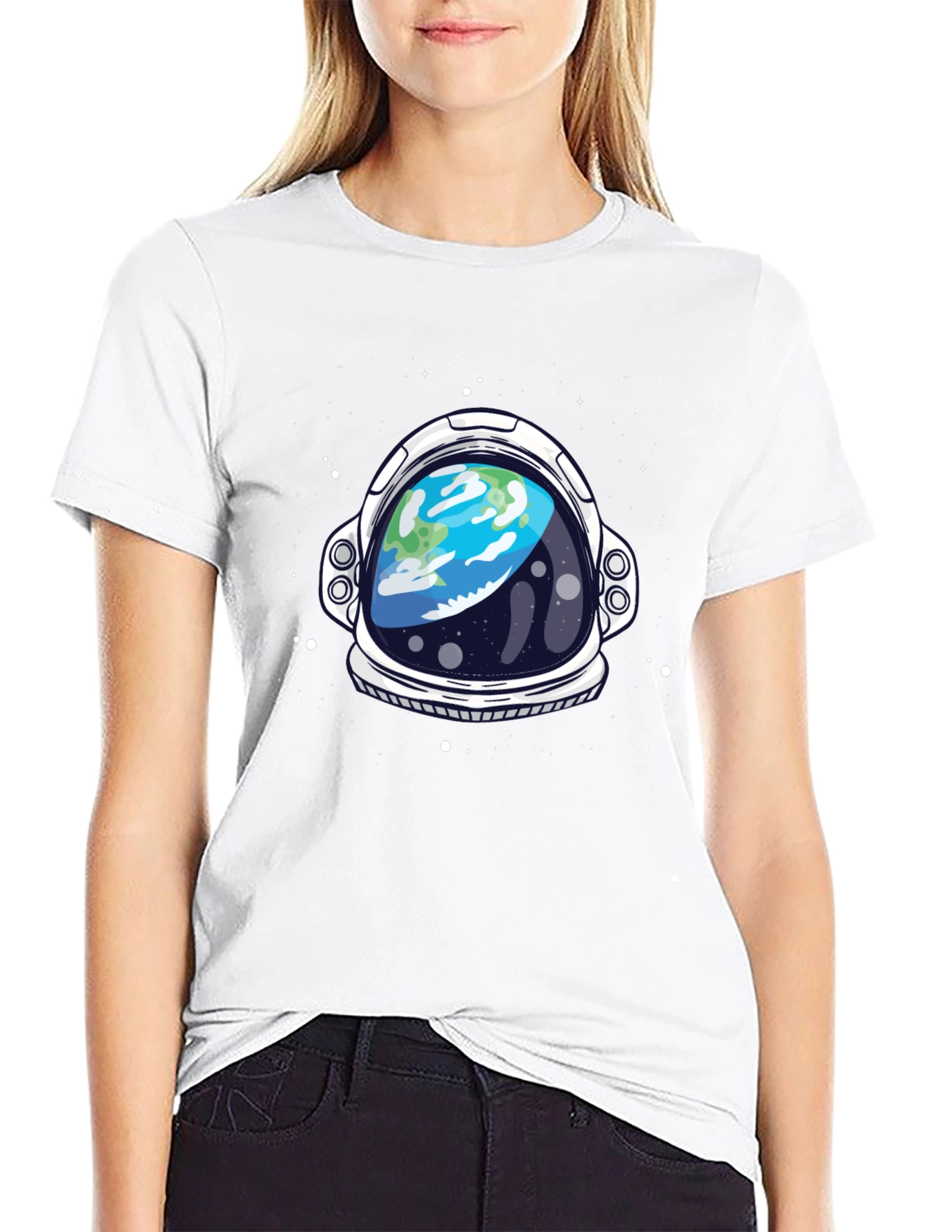 Astronaut Helmet Graphic T-Shirt - Space Theme
