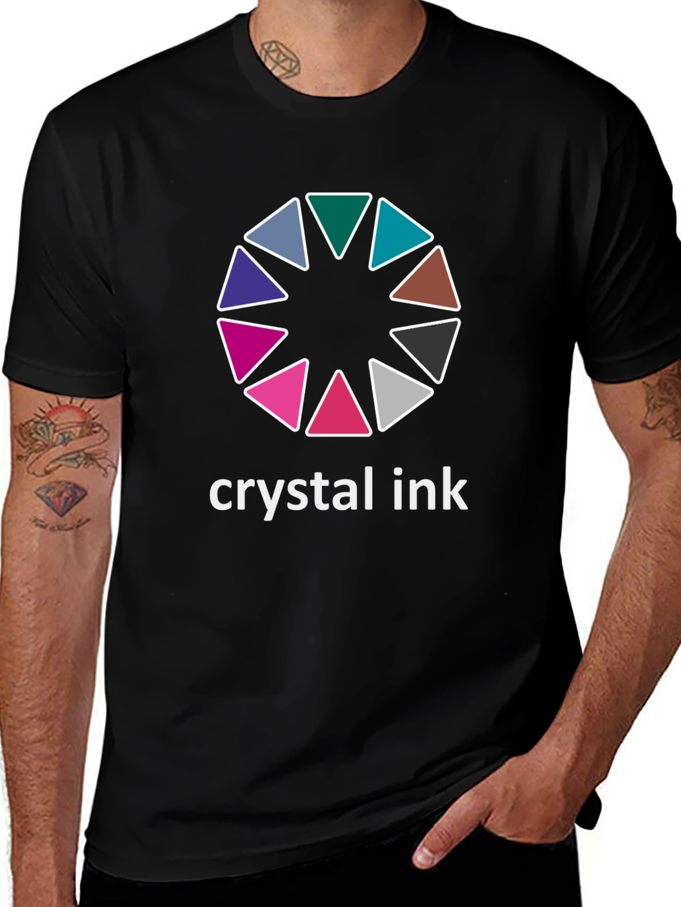 Crystal Ink Graphic Tee - Stylish Black Cotton T-Shirt