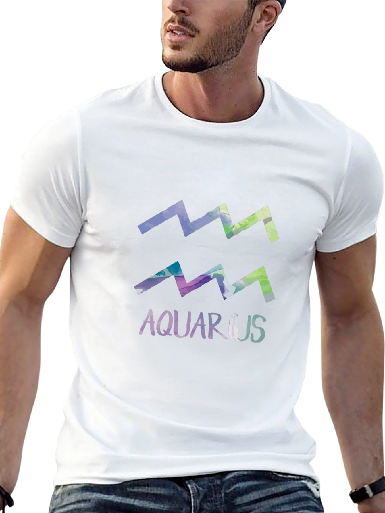 Aquarius Zodiac Sign Graphic T-Shirt - Astrology Tee