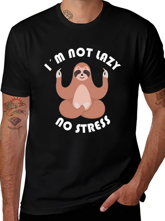 Lazy Sloth Meditation T-Shirt - No Stress