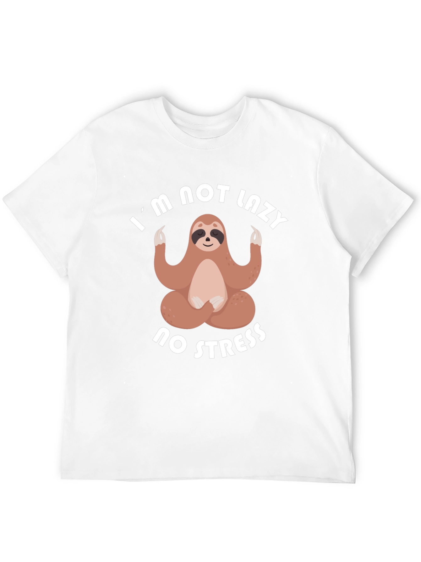 Lazy Sloth Meditation T-Shirt - No Stress