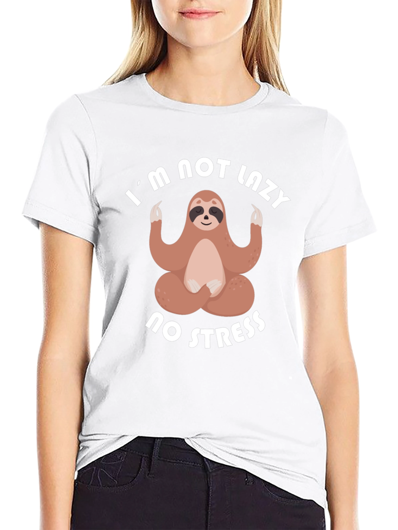 Lazy Sloth Meditation T-Shirt - No Stress