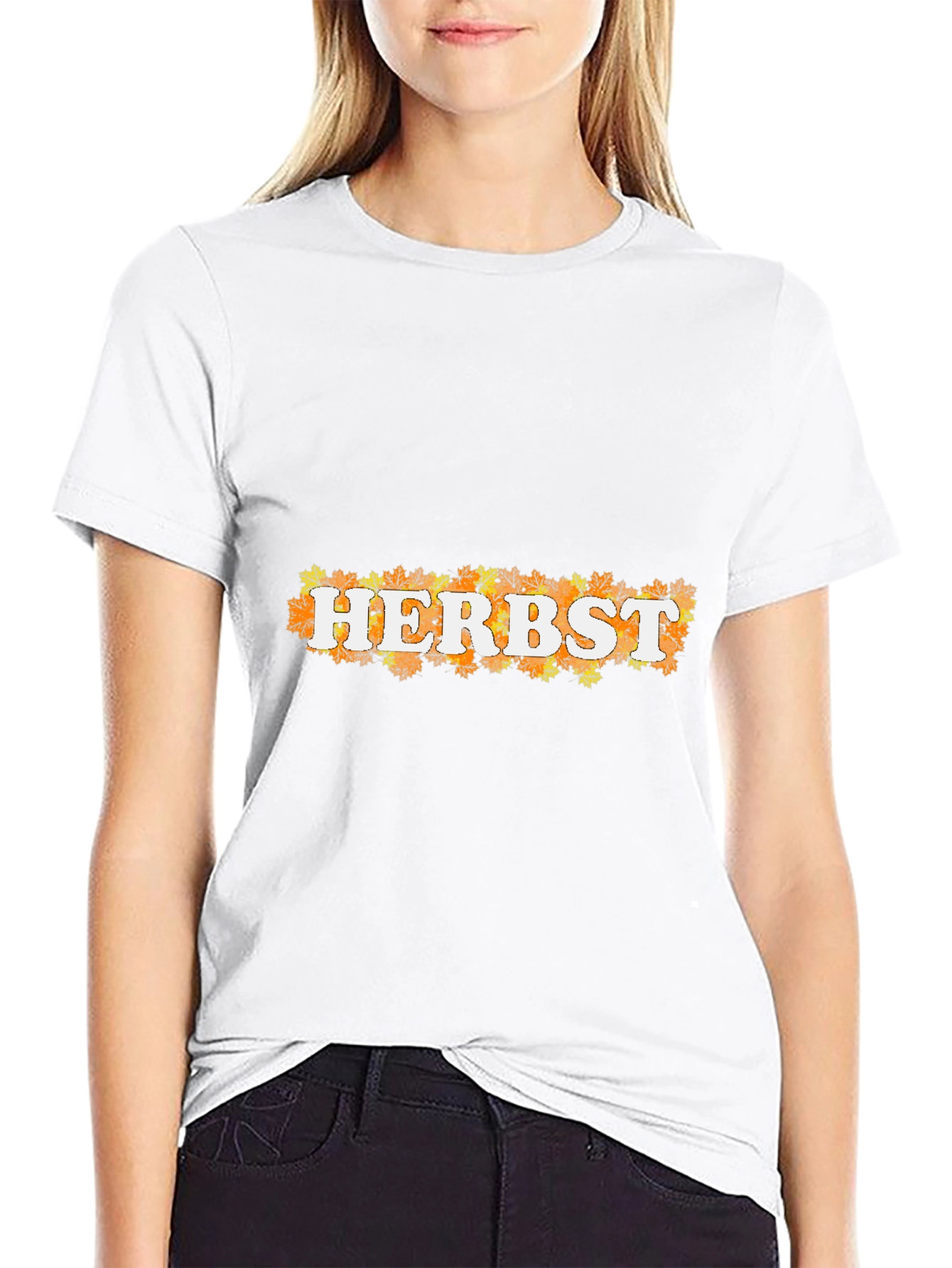 Autumn Leaves Herbst Black Graphic T-Shirt