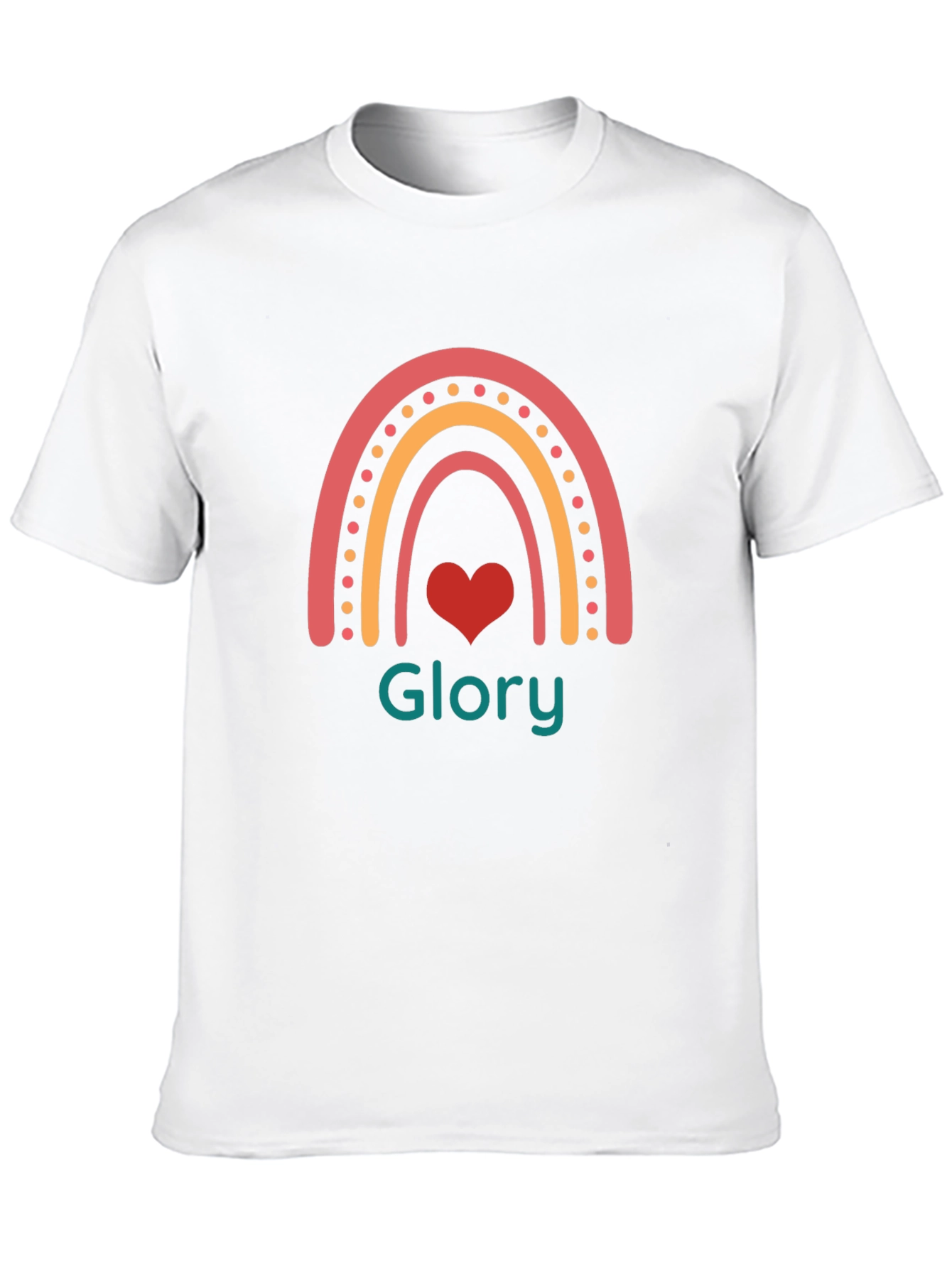 Rainbow Glory Heart Graphic T-Shirt