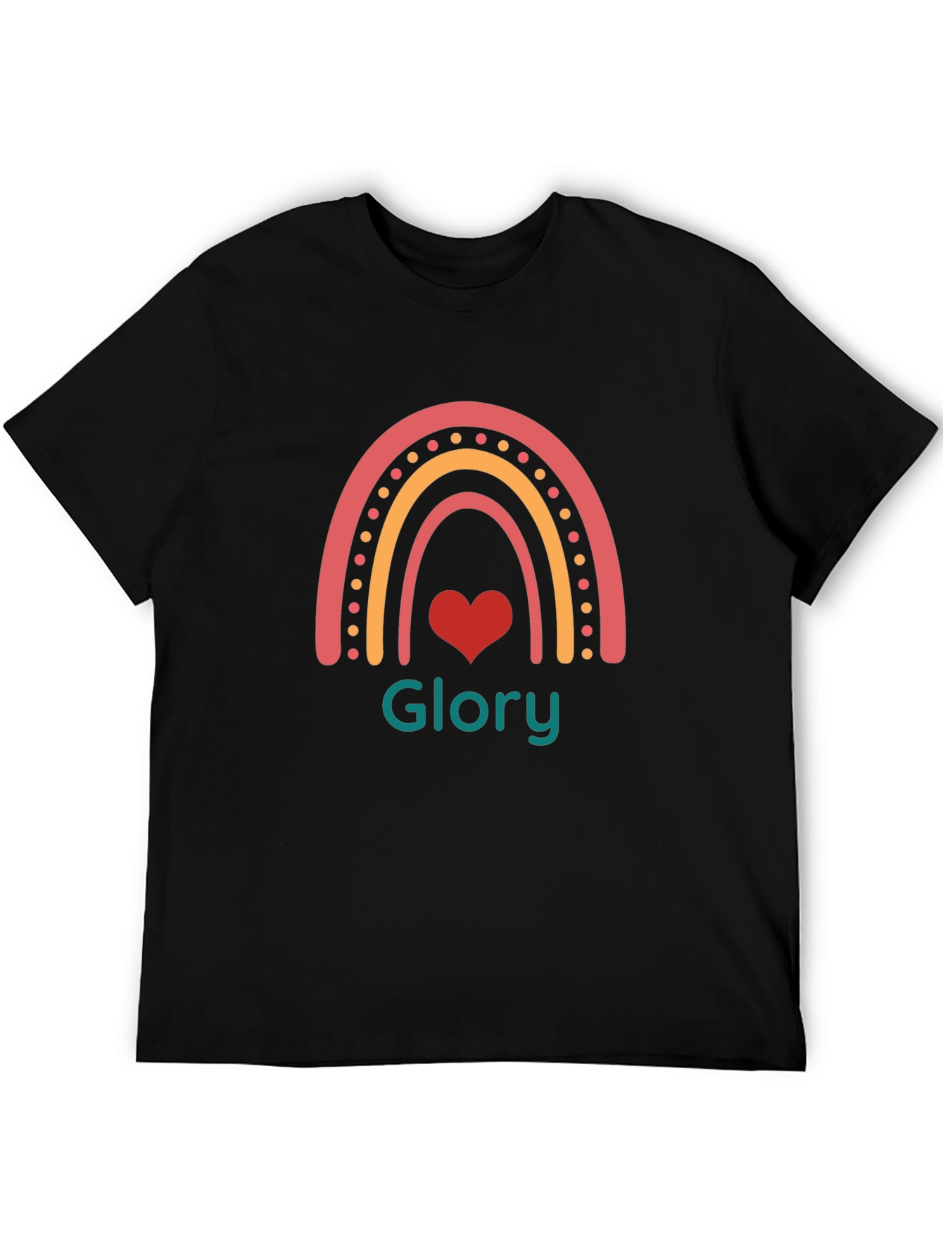Rainbow Glory Heart Graphic T-Shirt