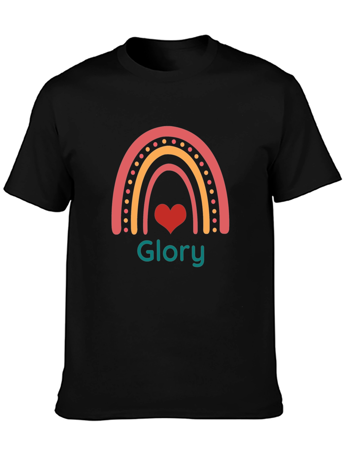 Rainbow Glory Heart Graphic T-Shirt