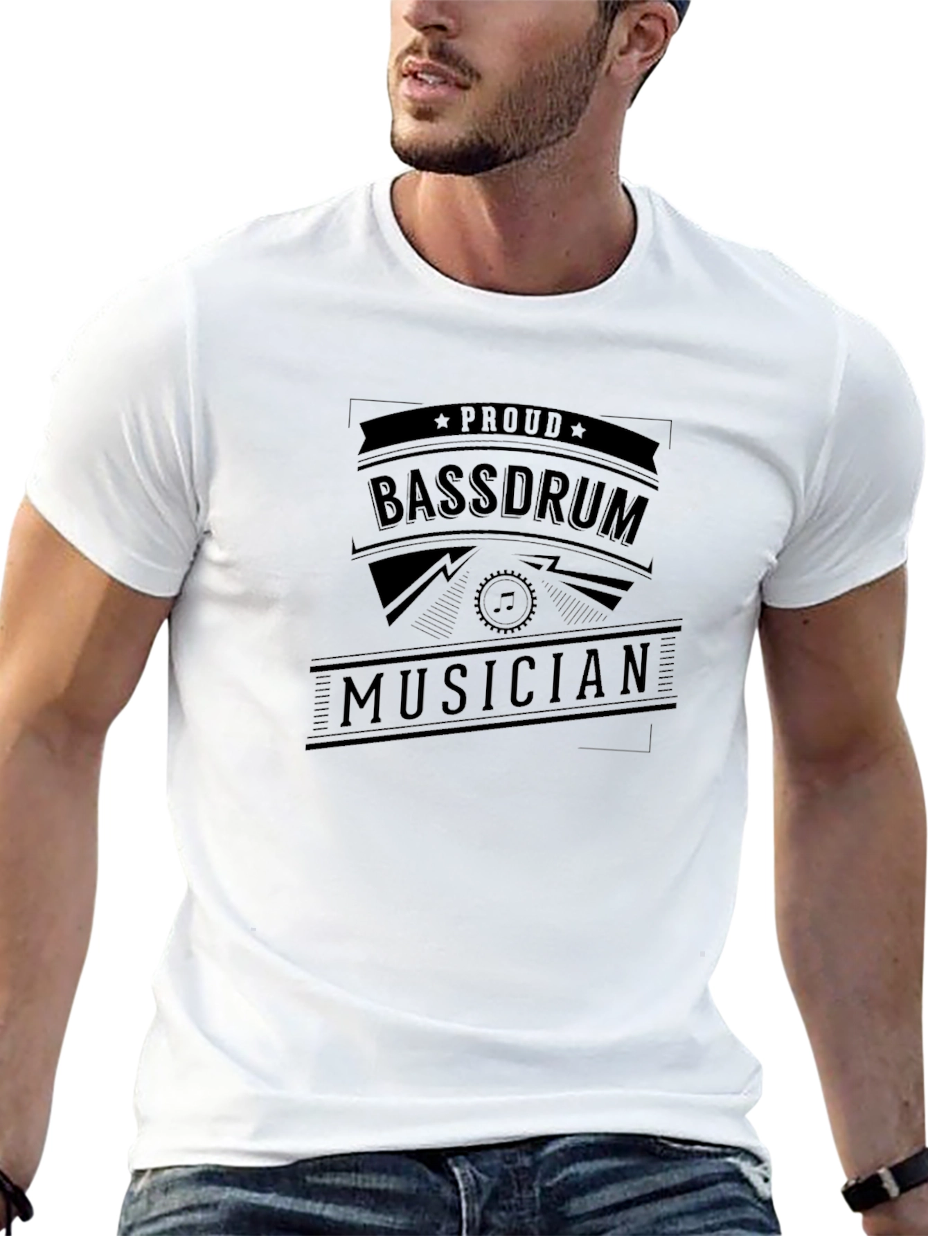 Proud Bassdrum Musician Black T-Shirt