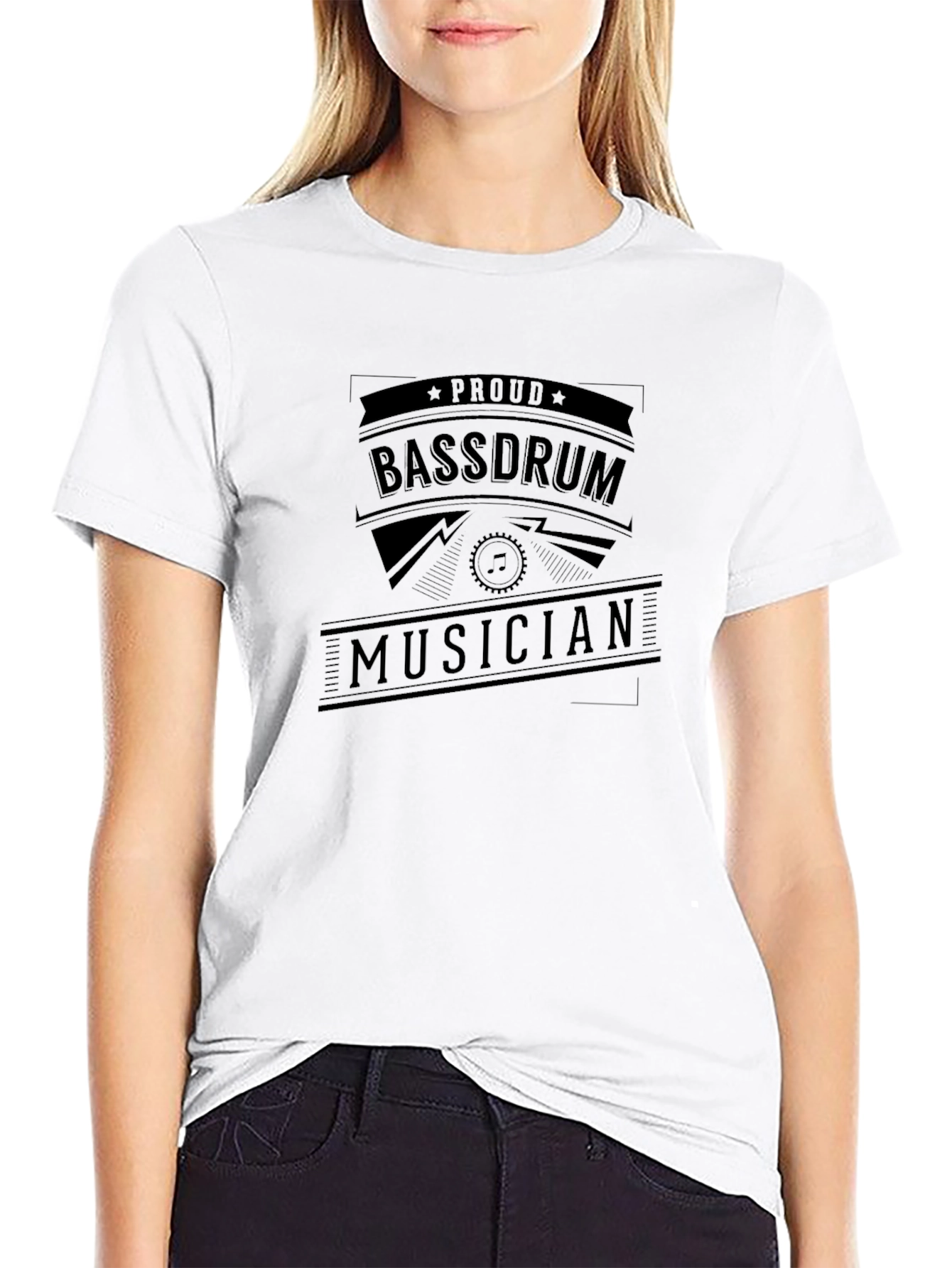Proud Bassdrum Musician Black T-Shirt