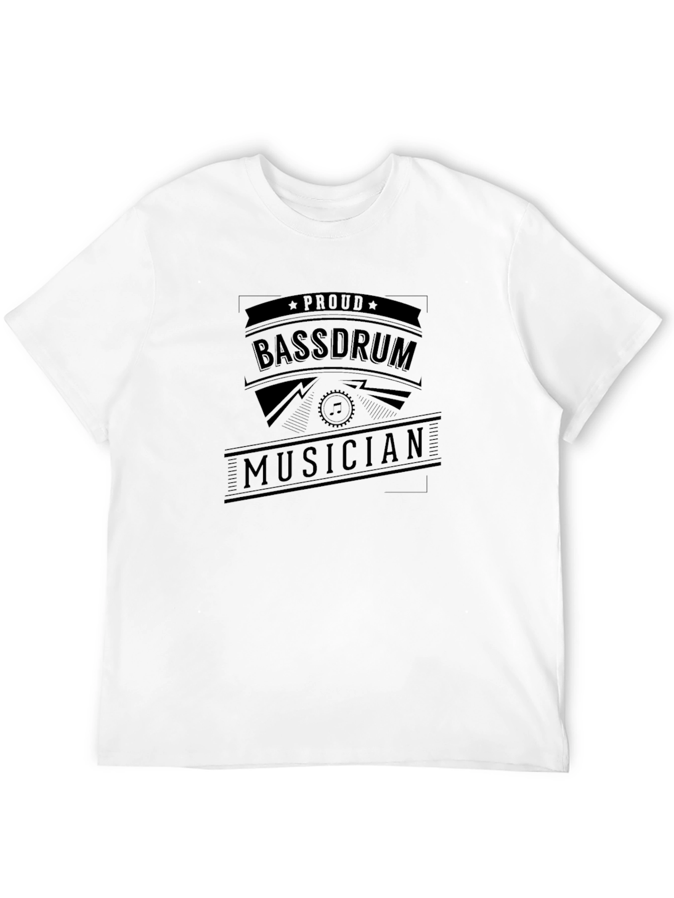 Proud Bassdrum Musician Black T-Shirt