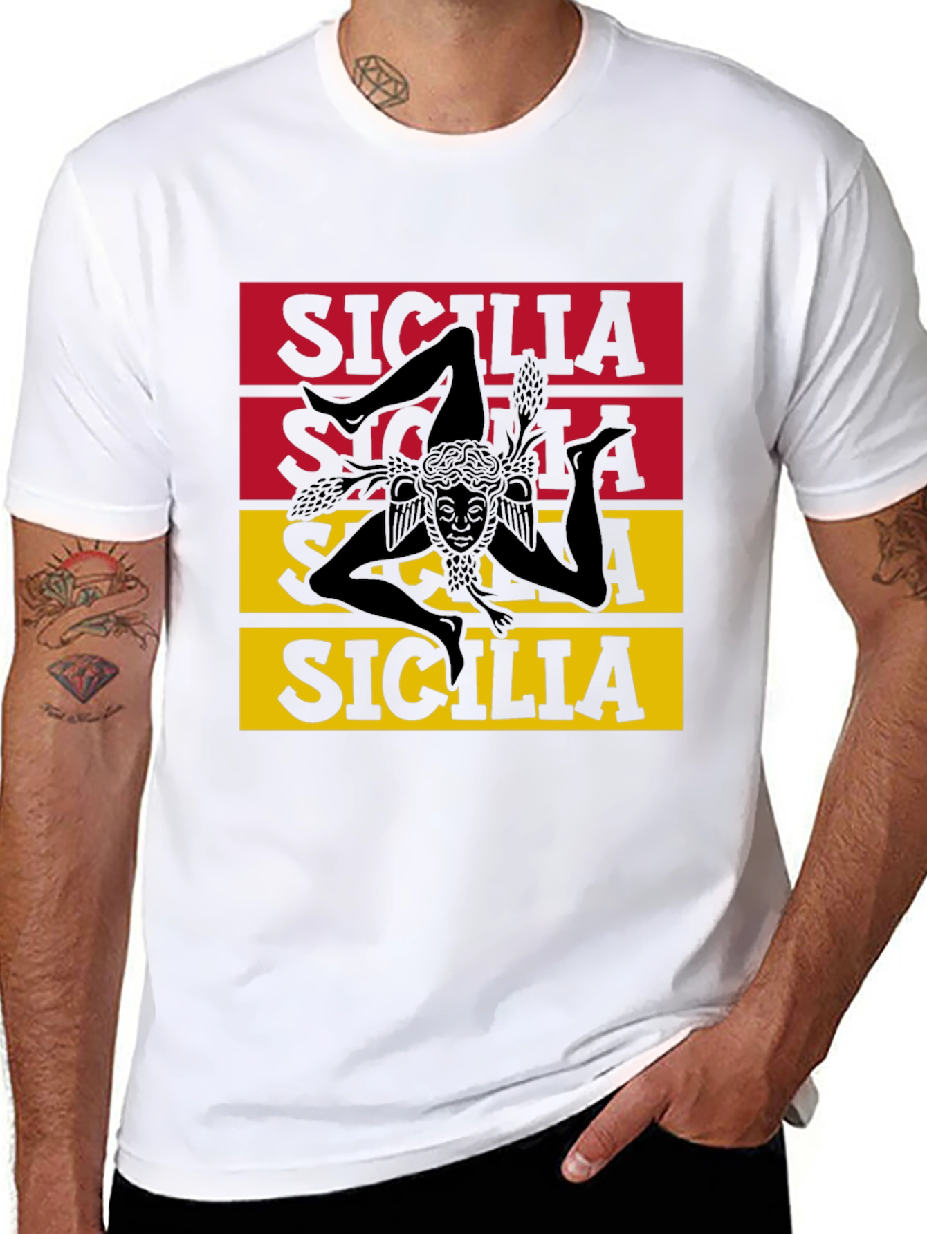 Sicilia Trinacria T-Shirt - Unique Sicilian Pride Tee
