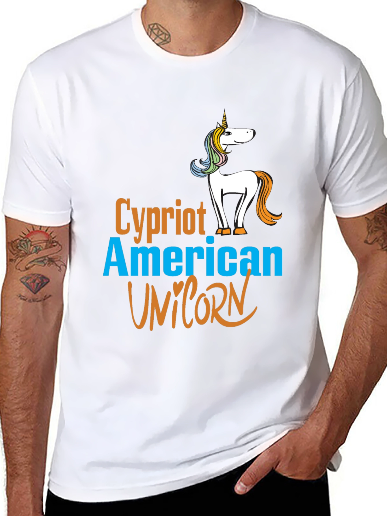 Cypriot American Unicorn Graphic T-Shirt