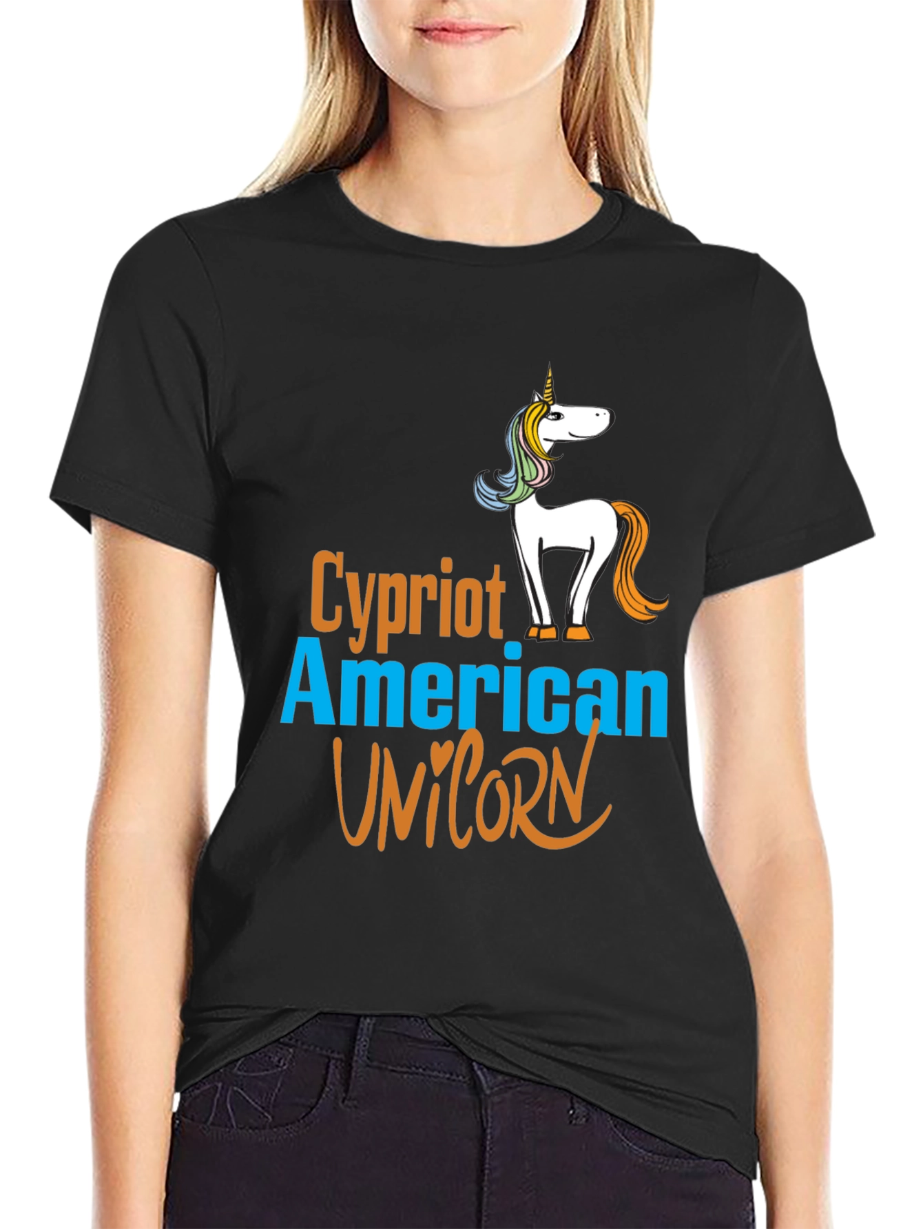 Cypriot American Unicorn Graphic T-Shirt