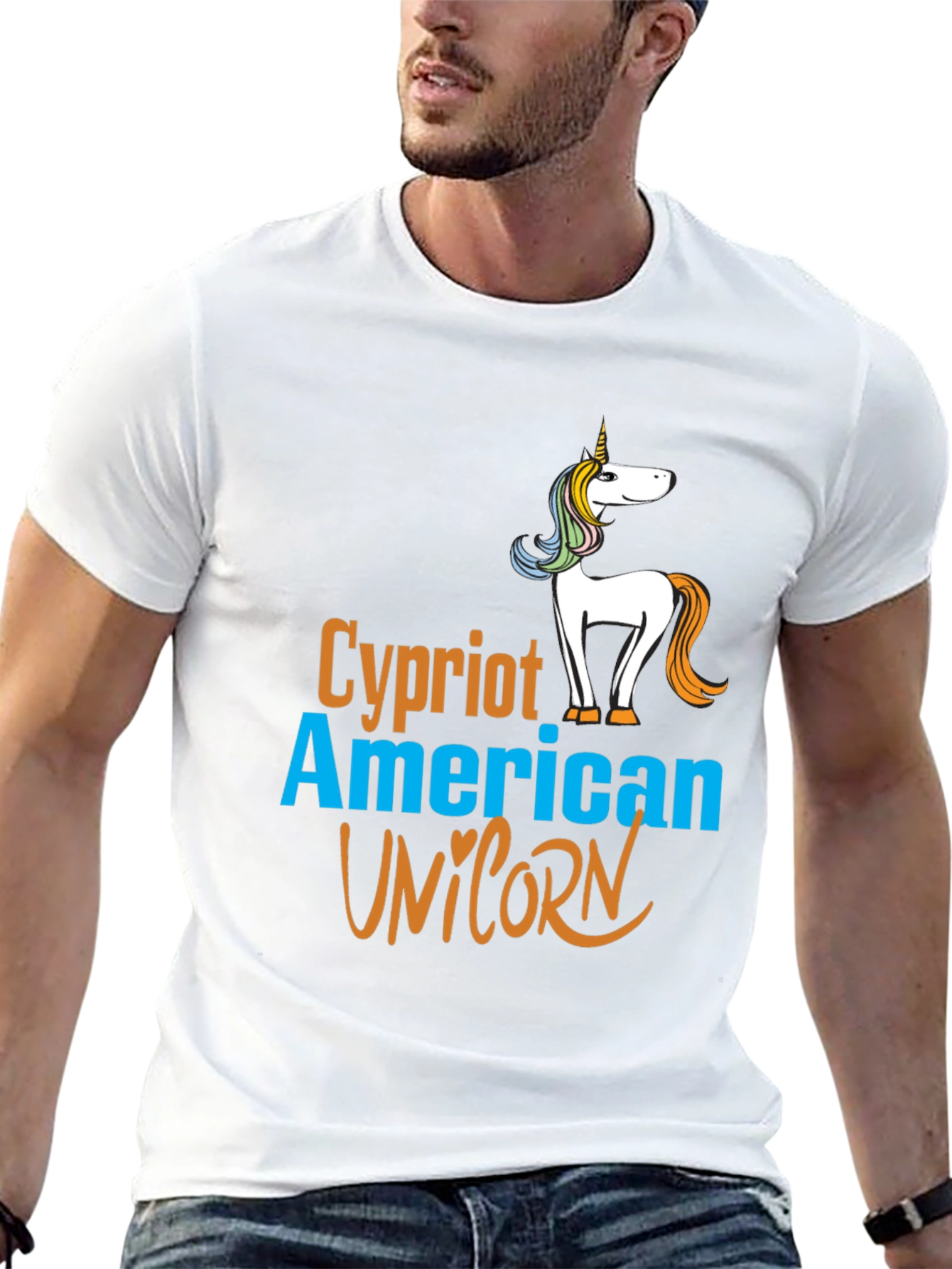 Cypriot American Unicorn Graphic T-Shirt