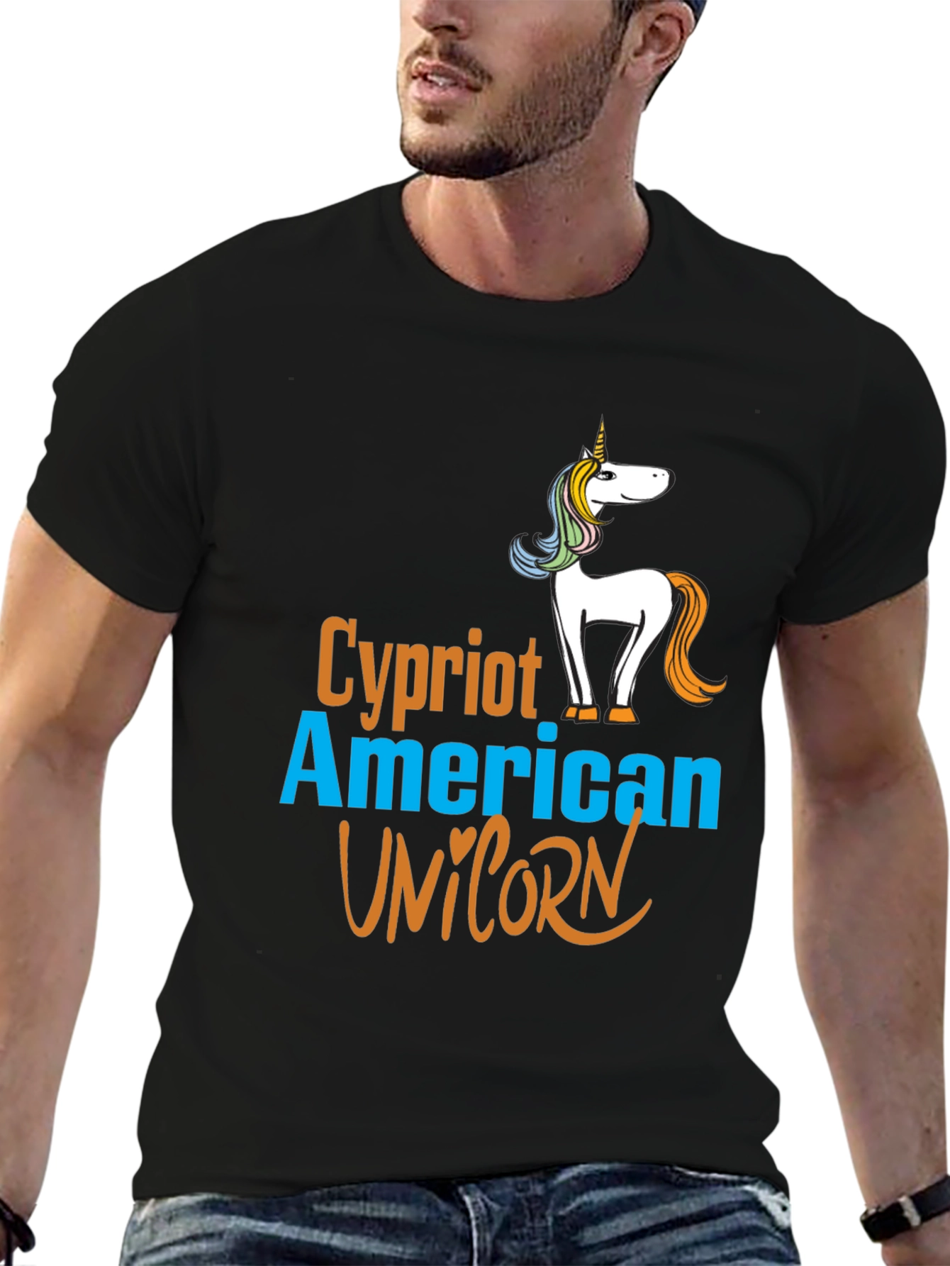 Cypriot American Unicorn Graphic T-Shirt