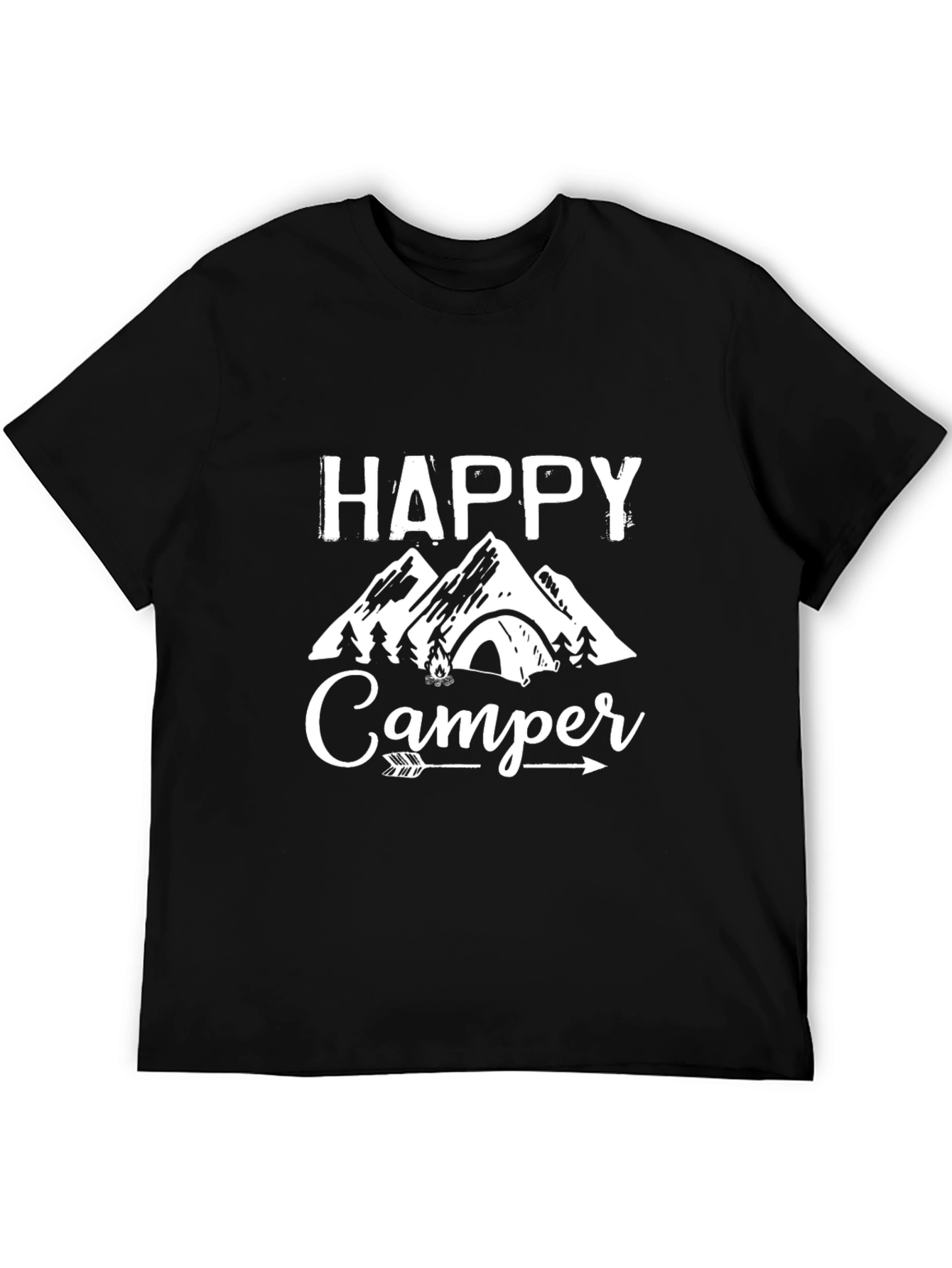 Happy Camper Graphic Tee - Mountain Camping T-Shirt