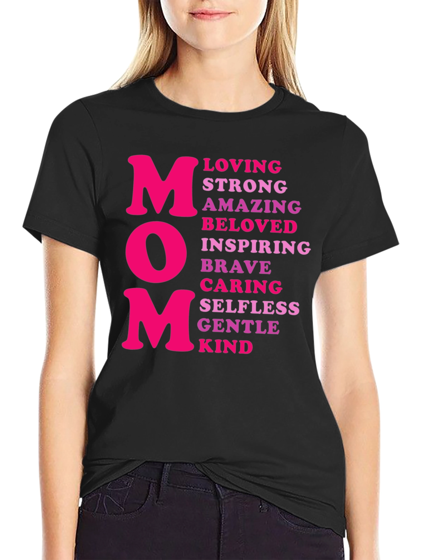Mom T-Shirt - Loving Strong Amazing Design