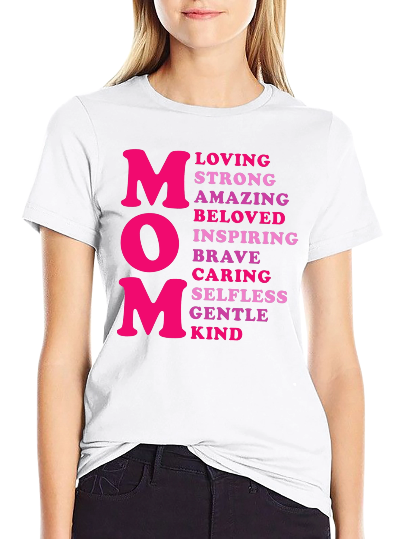 Mom T-Shirt - Loving Strong Amazing Design