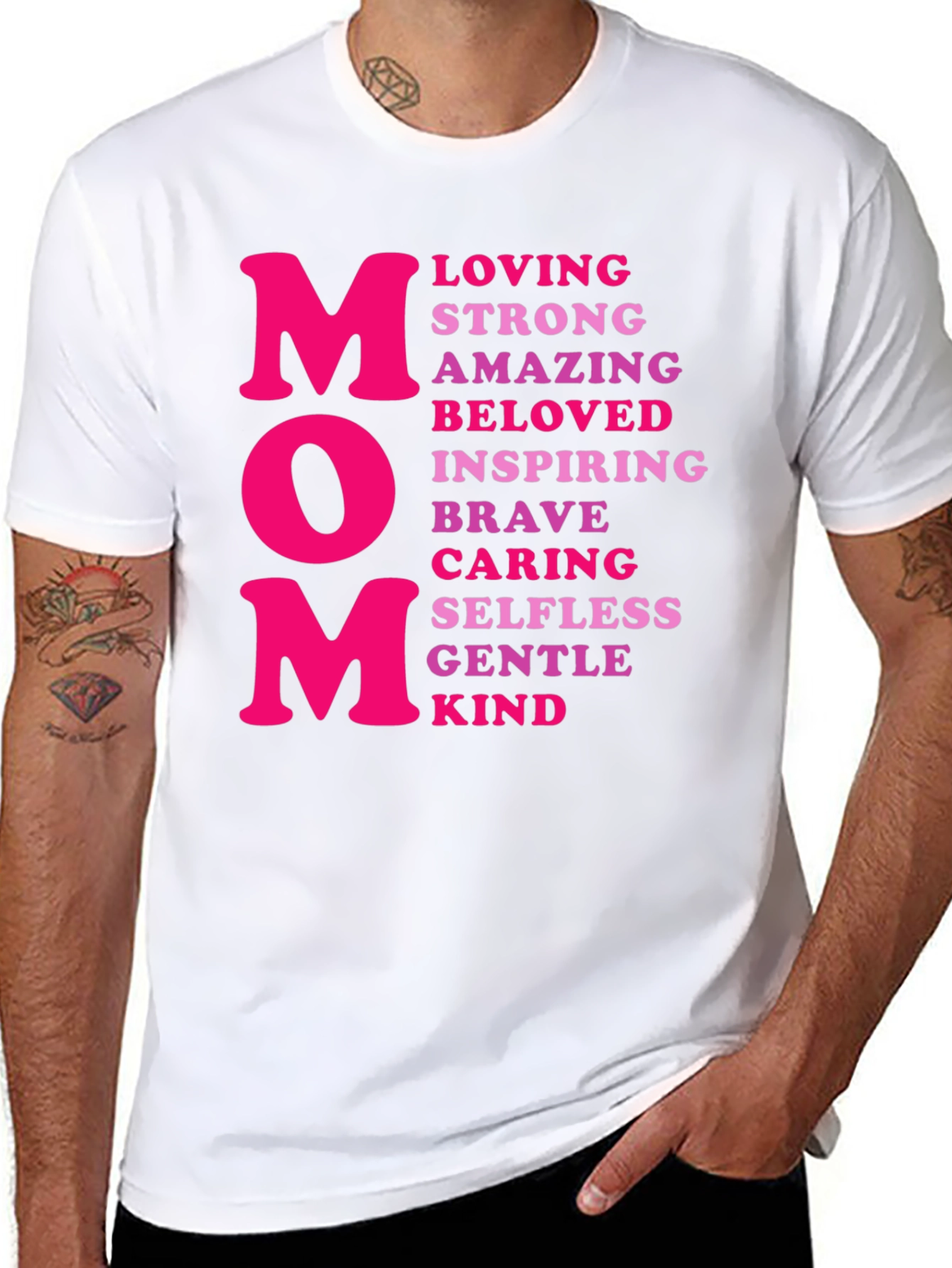Mom T-Shirt - Loving Strong Amazing Design