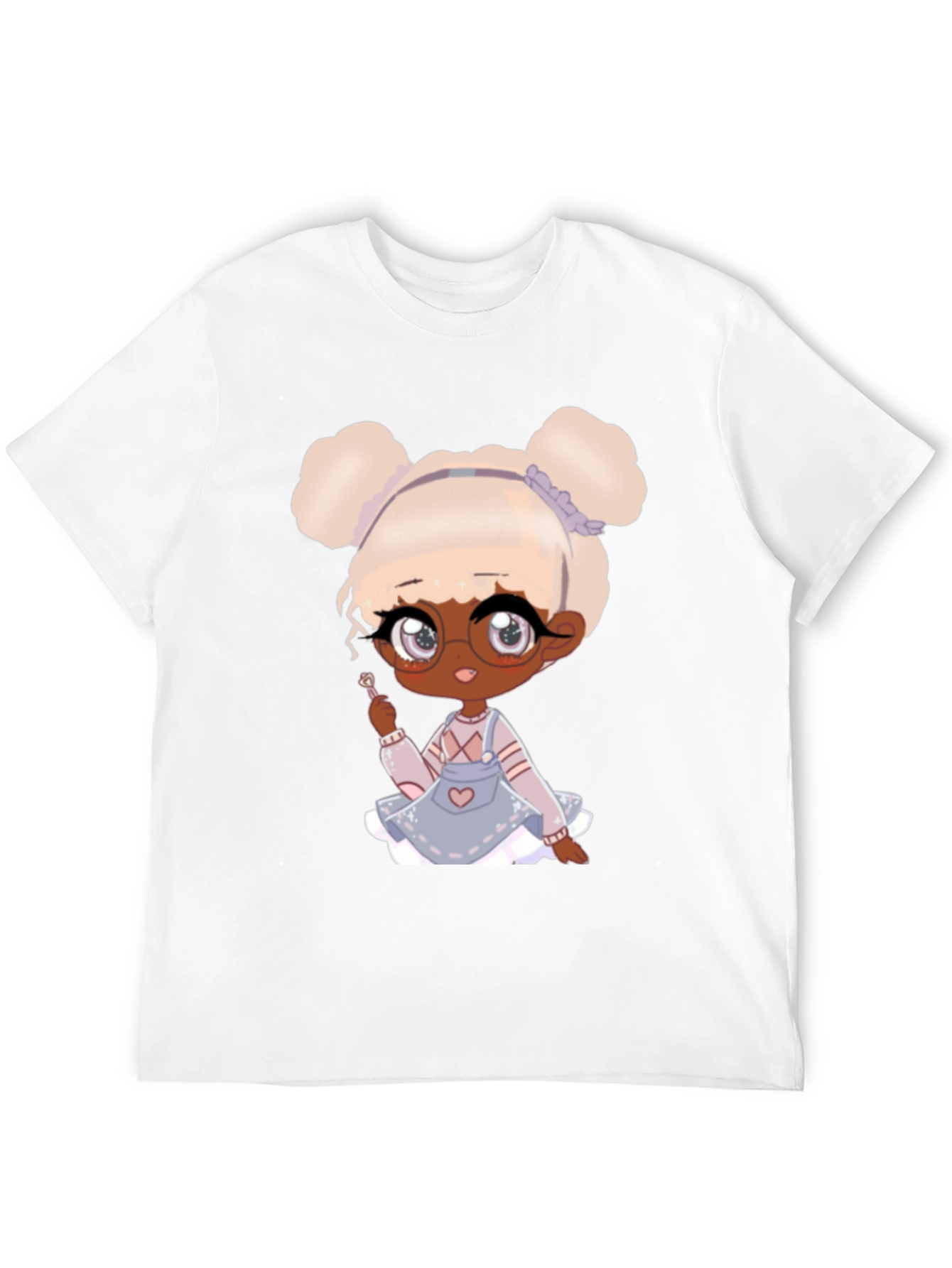 Anime Girl Graphic Tee - Black Cotton T-Shirt