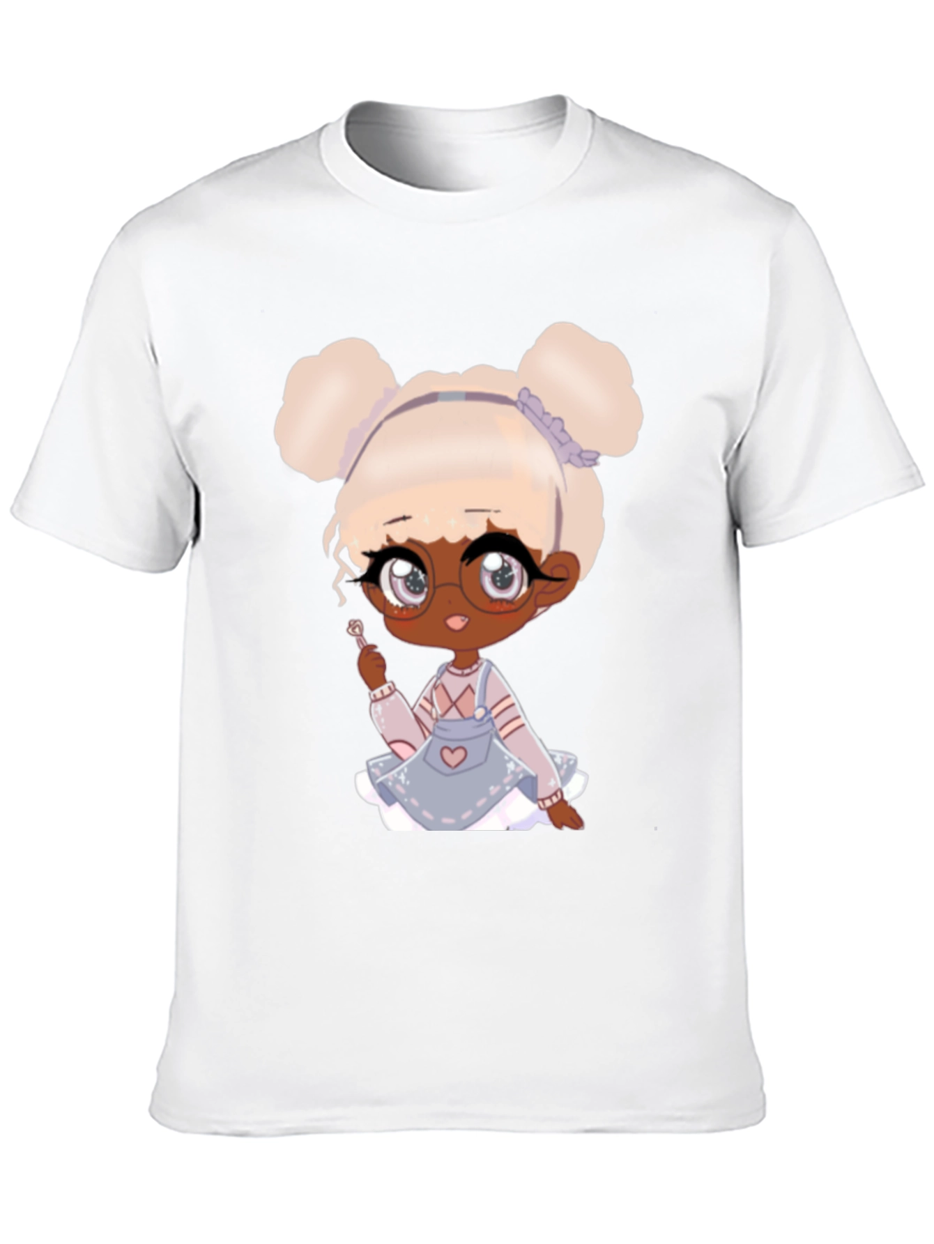 Anime Girl Graphic Tee - Black Cotton T-Shirt