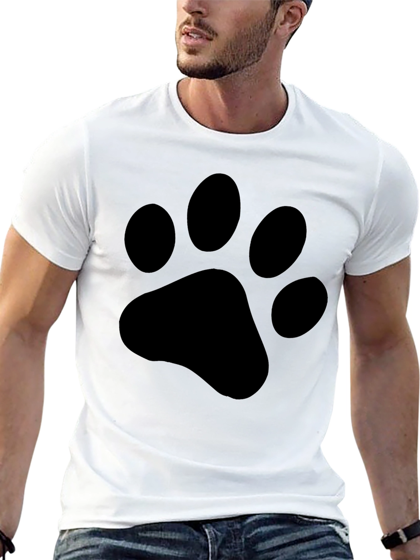Black Paw Print T-Shirt - Casual Style