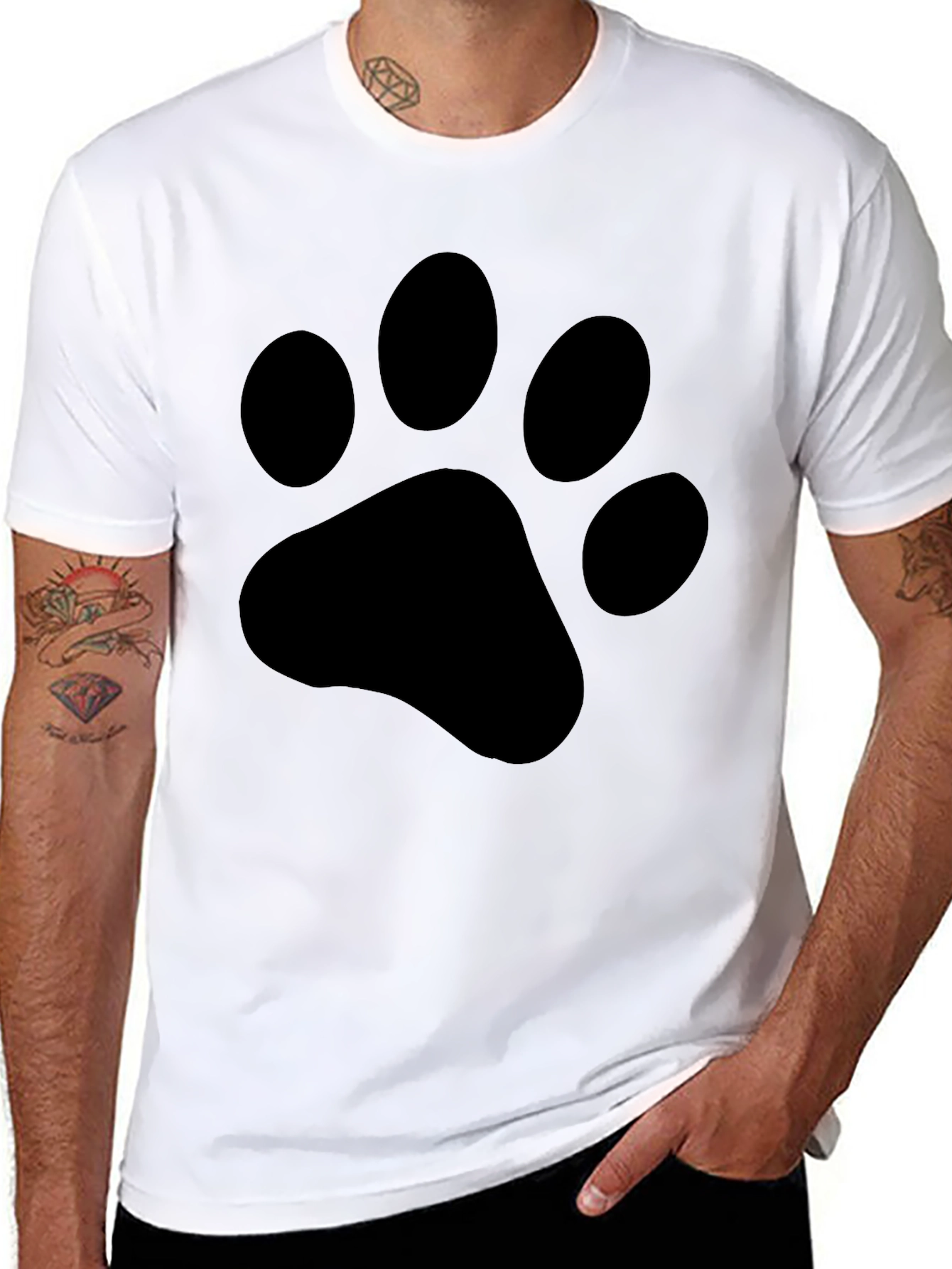 Black Paw Print T-Shirt - Casual Style