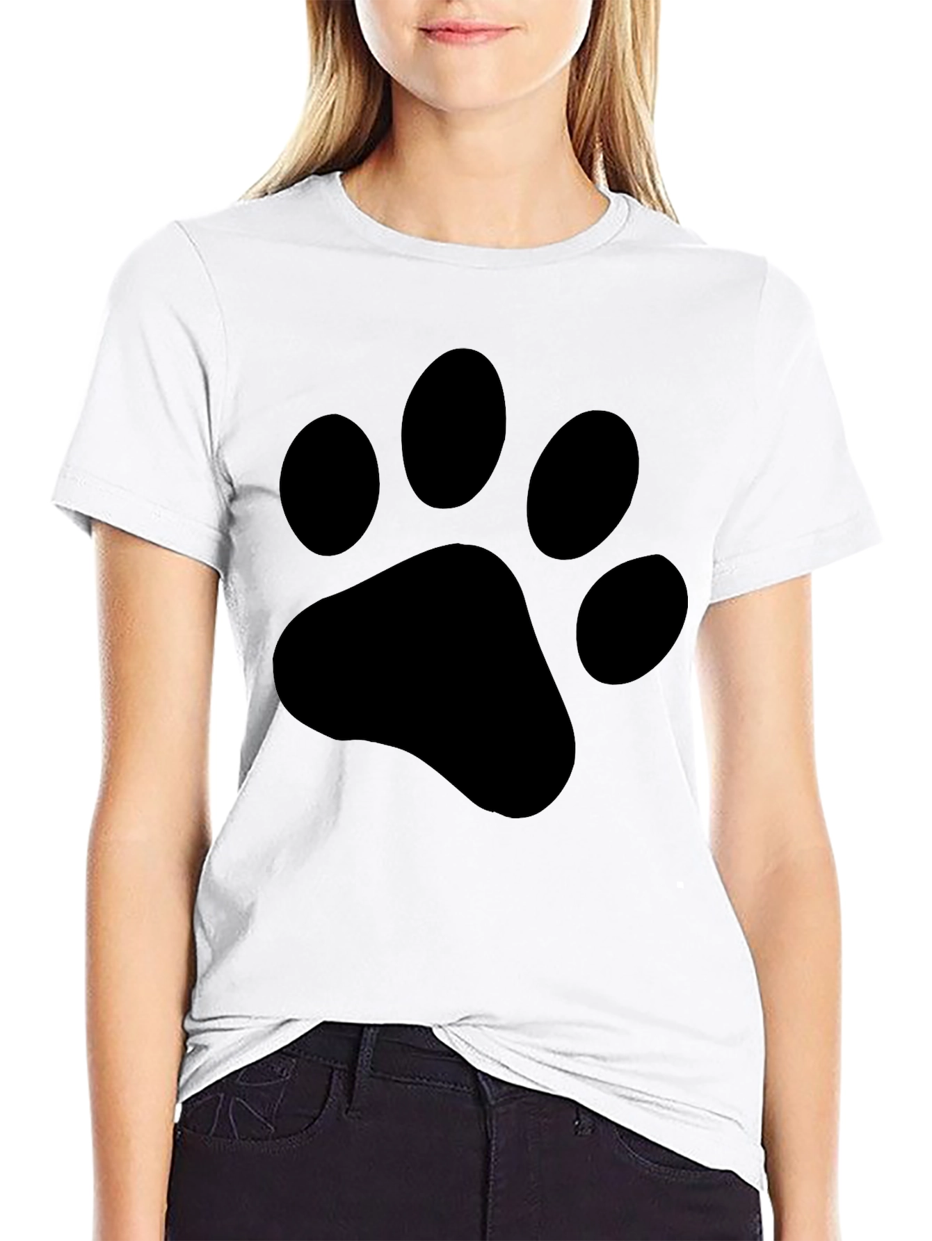 Black Paw Print T-Shirt - Casual Style