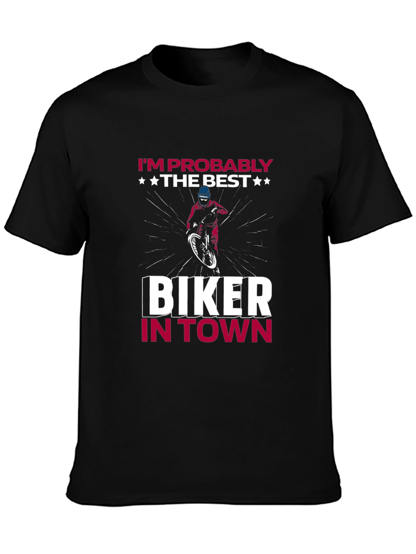 Biker in Town Graphic T-Shirt