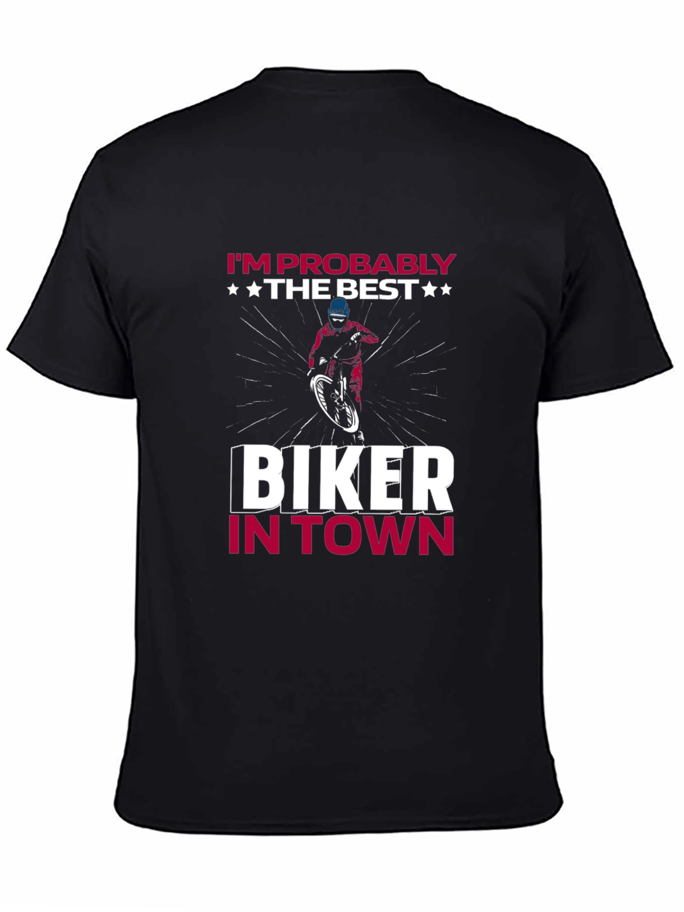 Biker in Town Graphic T-Shirt